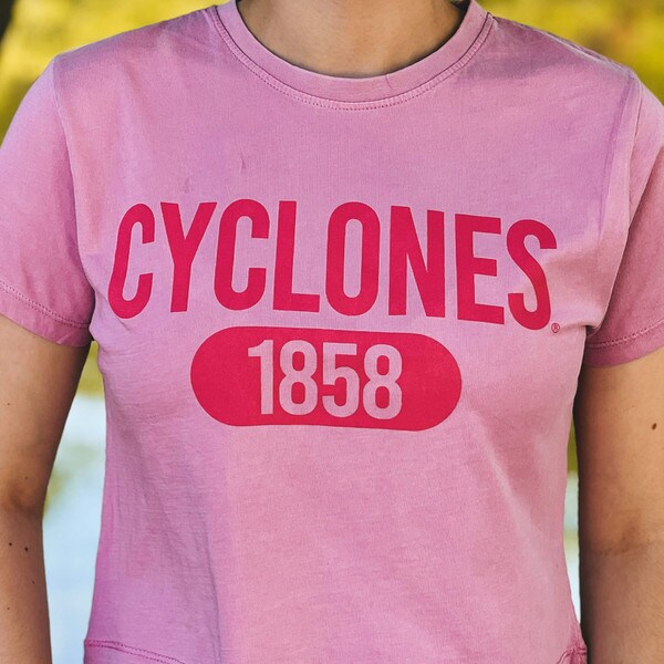 Chicka-D Women's Iowa State Pink Crop T-Shirt